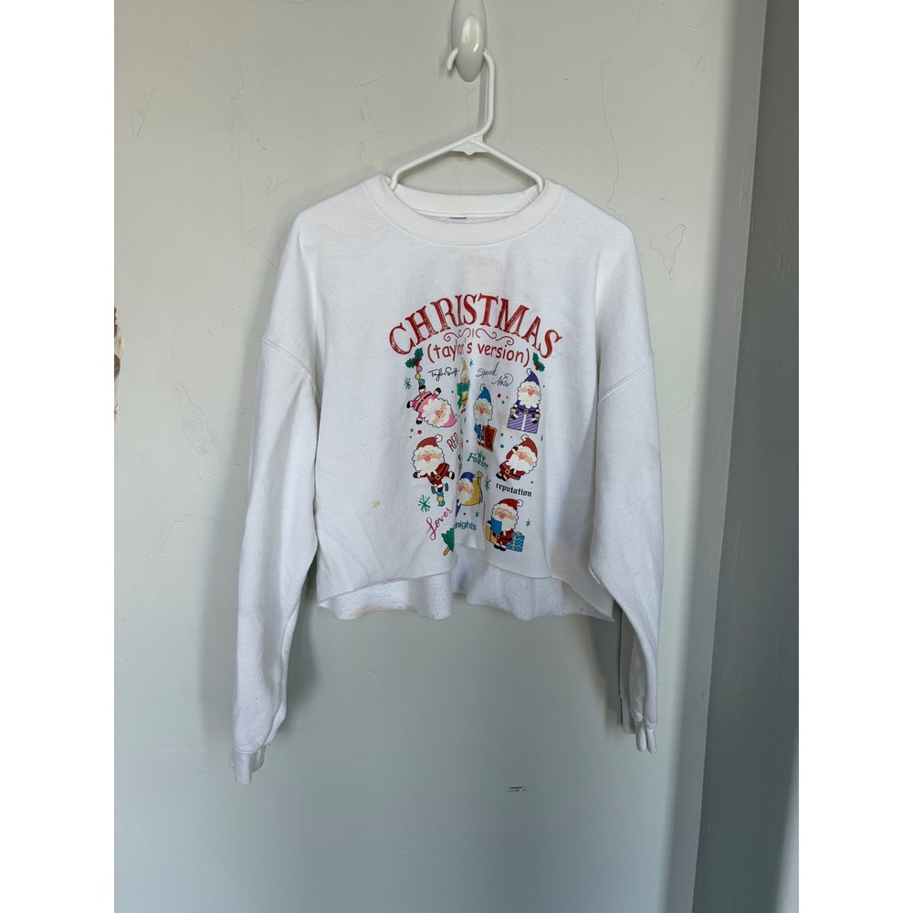 Rolling Rack Boutiq Taylor Swift Christmas Taylors Version Eras Sweatshirt White